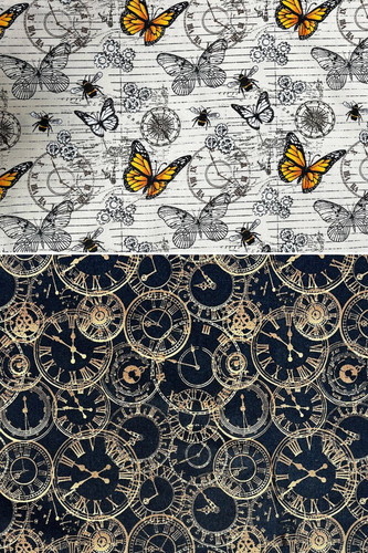 Steampunk prints 100 cotton - prints,